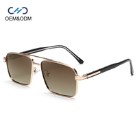 A20108 Nouvelles lunettes de soleil polarisées pour hommes, lunettes de soleil tendance pour la pêche en plein air, la conduite, monture carrée en métal, protection UV400