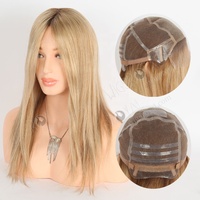 Perruques blondes blondes et brunes claires de 16 pouces pour l'alopécie Meilleures perruques en silicone de qualité médicale pour les patients atteints de cancer