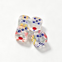 Dés en acrylique professionnels D6 à coins arrondis pour jeux de casino, poker et jeux à boire