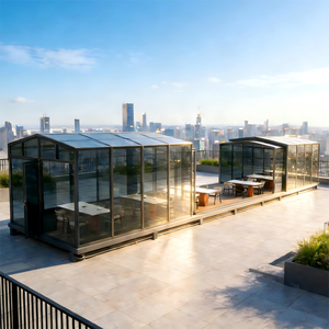 <span class=keywords><strong>Serre</strong></span> préfabriquée en <span class=keywords><strong>polycarbonate</strong></span> à design moderne toute saison, isolante, en aluminium, à pente, pour extérieur, à haute transmission <span class=keywords><strong>de</strong></span> la lumière - Product Image 2