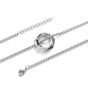 새로운 스타일 더블 링 펜던트 트렌디 한 목걸이 남성용 고급 스웨터 체인 쇄골 목걸이 - Product Image 5