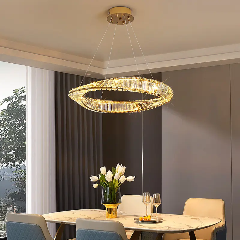 Candelabro de cristal personalizado de fábrica, luz simple y moderna, candelabro de lujo americano para sala de estar, comedor y dormitorio
