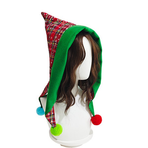 Gorro de Elfo Navideño Luling Yaoyao, Talla Única, Colorido, con Pompones, Accesorio para Disfraz Navideño - Product Image 3