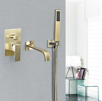 Robinet de douche mural en acier inoxydable et laiton à poignée unique avec cartouche céramique, style moderne