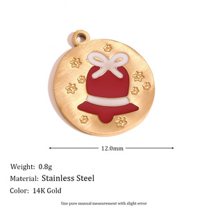 Creatieve Schattige Rendieren Sneeuwpop Email Hanger Roestvrij Staal Kerstman Charme Kerstcadeau Waterdichte Sieraden Accessoire - Product Image 5