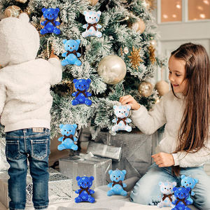 V292 Ours en peluche personnalisés de haute qualité, cadeaux en vrac, <span class=keywords><strong>flocon</strong></span> de neige d'hiver, forme de cœur, animaux en peluche bleus, petits ours en peluche en gros - Product Image 4