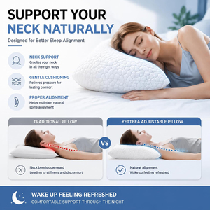 Meilleures ventes : Oreillers de lit en mousse à mémoire de forme déchiquetée de bambou, confort et soutien premium, réglables et rafraîchissants - Product Image 5