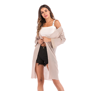 Otoño nuevo de las mujeres-breasted punto suelto de manga larga chal de <span class=keywords><strong>abrigo</strong></span> - Product Image 6