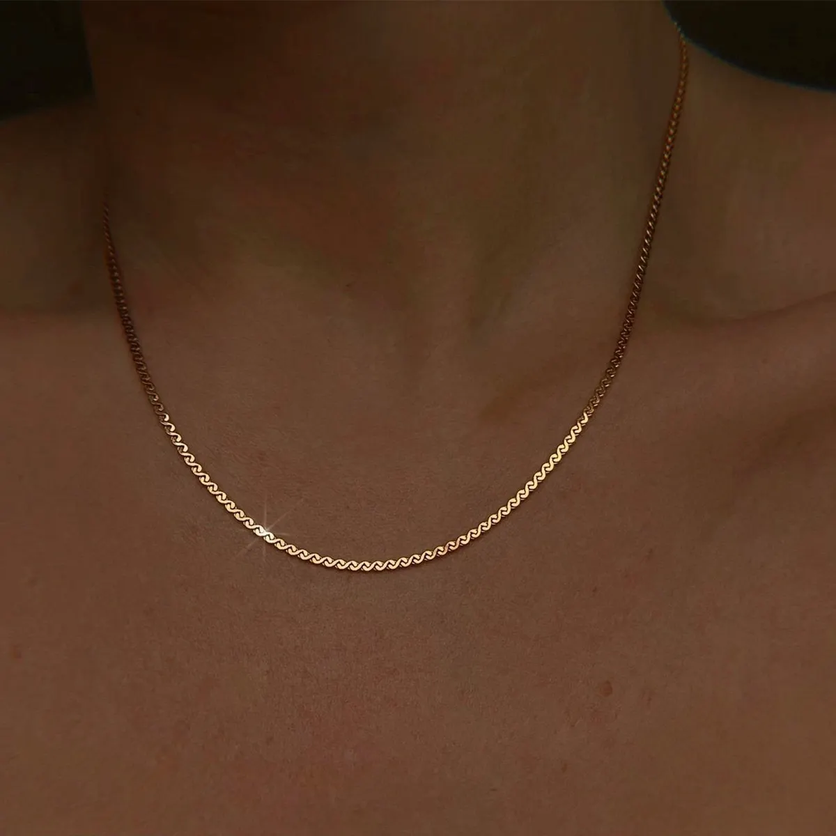 2022 Trendy Thin Twist Chain Necklace Bracelet Dainty 18K Gold Plated Stainless Steel Choker Necklace Jewelry Tarnish Free