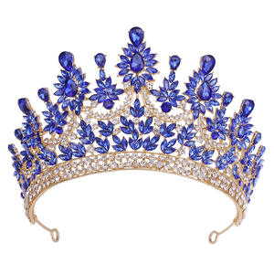 Nouvel arrivage de couronne de luxe en cristal Queen Big Tall Pageant Accessoires de cheveux Bijoux de strass Diadèmes de mariage pour femmes - Product Image 5