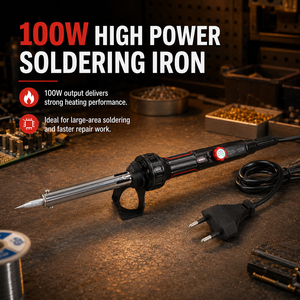 <span class=keywords><strong>Fer</strong></span> à <span class=keywords><strong>souder</strong></span> à température réglable 100W 300-600 ° Outil de réparation électronique robuste à chauffage rapide avec noyau en céramique et prise EU - Product Image 1