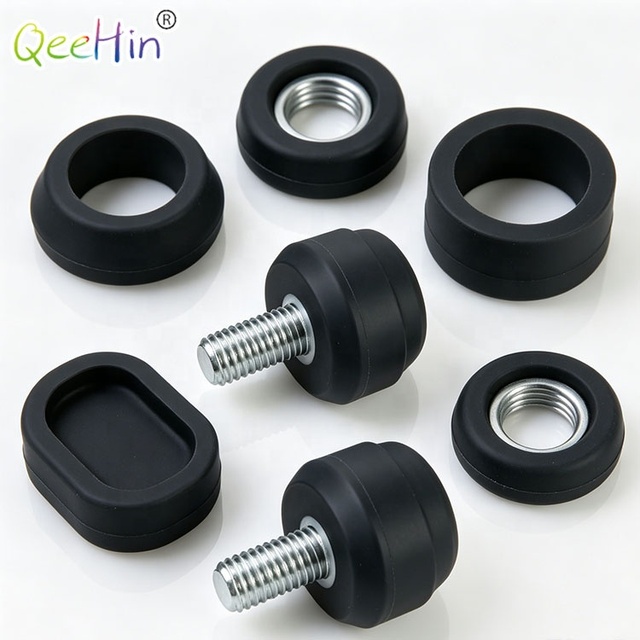 Threaded Anti Vibration Rubber Feet Metal Embedded Silicone Shock Buffer Pad for Energy Storage Power Equipment