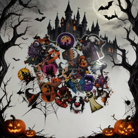 Bougie à l'huile DIY d'Halloween, en verre, avec mèche métallique, couleur personnalisable, pour décoration de table d'ambiance effrayante