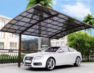 Abri d'auto sur pied en aluminium solide toit en polycarbonate auvent à cadre métallique pour parking de voiture <span class=keywords><strong>bois</strong></span> traité à la pression Type naturel - Product Image 4