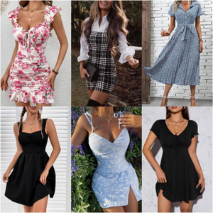 Lot de vêtements d'occasion pour femmes : Robes d'été, chemises, chemisiers, hauts en Polyester/Coton - Product Image 3
