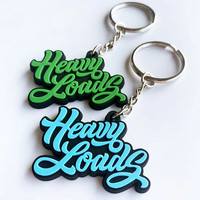 Porte-clés en caoutchouc PVC personnalisé avec logo d'usine, lettre de dessin animé, porte-clés personnalisé pour anniversaire et mariage