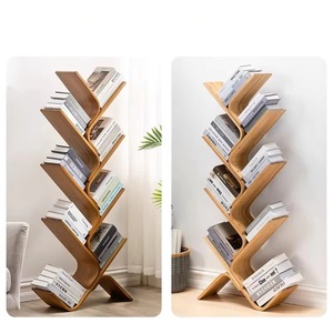 Étagère à livres créative en forme d'arbre, 6 niveaux, en bambou, style minimaliste, pour le salon, couleur naturelle - Product Image 2