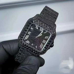 Reloj mecánico de lujo para hombre, de alta calidad, completamente negro, con incrustaciones de carbono y silicona, diseño personalizado, para negocios. - Product Image 2