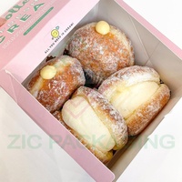 Eco-Friendly Pink Bakery Paper Box for Takeout Matt Lamination Cardboard Packaging for Cookie Crepe Gift Dessert Lunch-Food