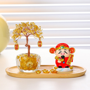 เทพเจ้าแห่งความมั่งคั่ง ตุ๊กตาคริสตัล ตกแต่งต้นไม้ เรซิ่น ของตกแต่งโต๊ะทำงานที่บ้าน ของขวัญปีใหม่จีน พิมพ์ลายการ์ตูน รูปทรงกลม - Product Image 3