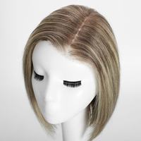 Peluca de Cabello Humano 100% Liso y Sedoso, Rubio Platino, Rubio Ceniza, Balayage, Tendencia del Mercado Americano y Europeo, Invisible