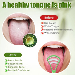 Portable Food-Grade Silicone Tongue Scraper Soft Plastic Oral Care <b>Cleaner</b> for Fresh Breath - Product Image 5