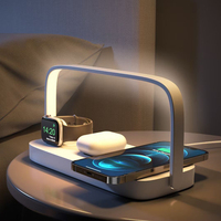 Support de chargeur magnétique sans fil 3 en 1 avec lampe LED Station de charge rapide 15W pour téléphone portable