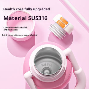 Gobelet isotherme à double ouverture pour femmes, au design élégant et grande capacité, en acier inoxydable 316, portable pour l'extérieur - Product Image 5