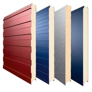 Insulated Panels Pur/pir/rock Wool Sandwich Panel China Heat Insulated Decorative Waterproof Insulation Requirements Metal 500 Square Meter Q235