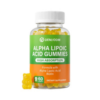 Gummies d'acide alpha-lipoïque à marque privée OEM/ODM avec biotine pour le soutien métabolique, le métabolisme sain du glucose et les soins antioxydants
