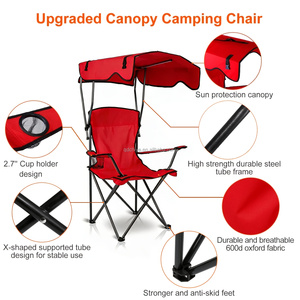 Sedia da <span class=keywords><strong>Campeggio</strong></span> Pieghevole Portatile CE OEM con Tettuccio Opzionale, Poggiapiedi, Borsa Termica, Tasca Laterale e Portabicchieri per Uso Esterno e Cucina - Product Image 5