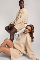 Fabricant de vêtements OEM 2026 – Ensemble de survêtement unisexe à col rond brodé avec logo personnalisé, vente en gros, deux pièces (sweat-shirt et short)