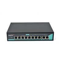 Switch PoE Gigabit non géré, 8 ports PoE, 2 ports RJ45 Uplink, budget PoE total de 96W, boîtier métallique, Plug and Play pour les petites entreprises