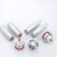 Conector Coaxial de Cobre Chapado en Oro, Impermeable IP68, Serie E 1E, Multipolar de 2-6 Pines, Enchufe FFA de Emparejamiento Ciego a Prueba de Fallos, Detector de Defectos