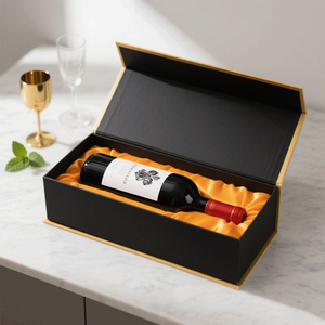 <strong>Custom</strong> Logo Blue <strong>Wine</strong> Packaging <strong>Box</strong> Luxury Magnetic Rigid Cardboard With Silk Satin Lined Embalaje Gift <strong>Wine</strong> Glass Storage <strong>Box</strong> - Product Image 3