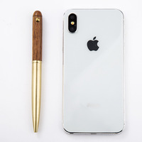 Stylos pour les yeux rustiques en bois laiton doré vintage Trophée du musée Camwood Twist Open Ballpen Exotic Wood Gel Pen w/ Nipple