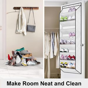 Over The Door <b>Shoe</b> Organizer 8 Tier White Hanging Storage Rack For Closet <b>Shoes</b> - Product Image 6