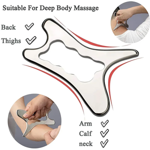 Outils de massage Gua Sha en acier inoxydable, couteau à gratter, masseur pour détendre les tissus mous, réduire les douleurs de la tête, du cou et du dos, outils de libération - Product Image 2