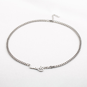 สร้อยคอจี้กระต่ายเหล็กไทเทเนียมสุดอินเทรนด์ ตัวอักษรภาษาอังกฤษ สัญลักษณ์สัตว์ประจำราศ สำหรับผู้ชาย ผู้หญิง ของขวัญ สายสร้อยสแตนเลส - Product Image 2