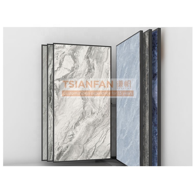 TerraEdge Flip Flap Decoration Rack Art Sliding Display Showroom Retail Design Tile Showroom Displays