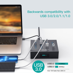 Sipolar Chất Lượng Tốt Nhất A-213P Công Nghiệp Được Xây Dựng Trong Bộ Điều Hợp Được Cấp Nguồn 100-240V 110W Tốc Độ Cao 5Gbps 20 Cổng USB HUB 3.0 - Product Image 3