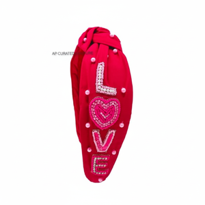 Diadema de San Valentín con Cuentas Personalizable, Diseñada para una Moda Romántica y Suave, con Acabados Hechos a Mano, Perfecta para Looks Femeninos - Product Image 1