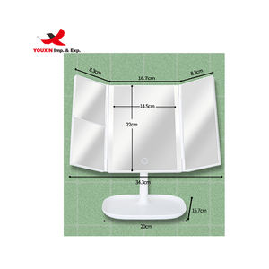 Espejo Cosmético Portátil de Viaje, Precio Bajo, Directo de Fábrica, Pantalla Táctil con Atenuación, Espejo de Tres Pliegues, HD - Product Image 2