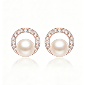 Élégantes boucles d'oreilles pendantes en argent S925 avec perle d'eau douce en forme de cœur et zircon, bijoux pour femmes, cadeau romantique pour mariage ou mariée - Product Image 1