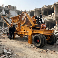 Concasseur à mâchoires mobile diesel robuste PE500*750 pour le broyage des déchets de construction, concasseur à mâchoires pour granit