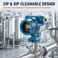 Transmetteur de pression hygiénique à trois colliers en acier inoxydable 316L 3051HT pour colonne de distillation de qualité alimentaire