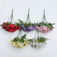 PT-HY009 Plante Artificielle en Pot, Fleurs de Bégonia et d'Hortensia, Petit Ensemble Bonsaï, Ornements Artisanaux de Fleurs d'Hortensia Simulées