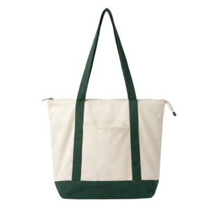 Sac fourre-tout en toile pour femmes, style tendance, écologique, pour les courses, avec poche, sac en coton avec logo imprimé personnalisé - Product Image 1
