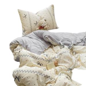 छात्र छात्रावास के पानी प्रतिरोधी ऊन भरे बिस्तर के लिए सात टुकड़े पॉलिएस्टर सांत्वना सेट का सेट - Product Image 5