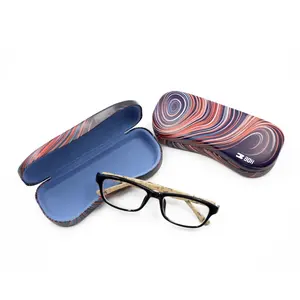 最佳包装时尚定制眼镜盒包折叠天鹅绒金属光学玻璃眼镜盒带标志眼镜盒
